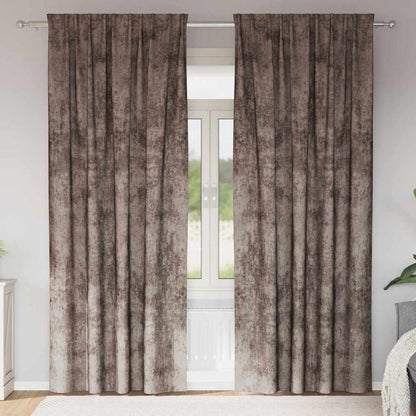 Velvet Curtains 2 pcs Cappuccino 225 x 140 cm Velvet