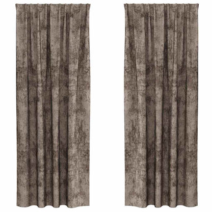 Velvet Curtains 2 pcs Cappuccino 225 x 140 cm Velvet