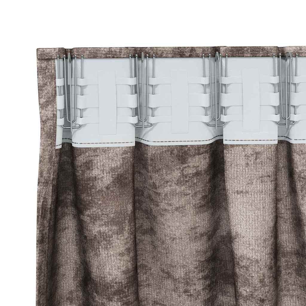 Velvet Curtains 2 pcs Cappuccino 260 x 140 cm Velvet