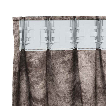 Velvet Curtains 2 pcs Cappuccino 260 x 140 cm Velvet