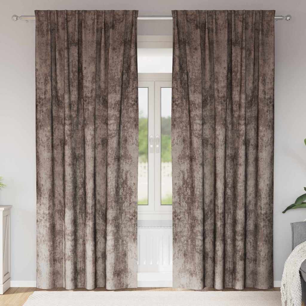 Velvet Curtains 2 pcs Cappuccino 260 x 140 cm Velvet