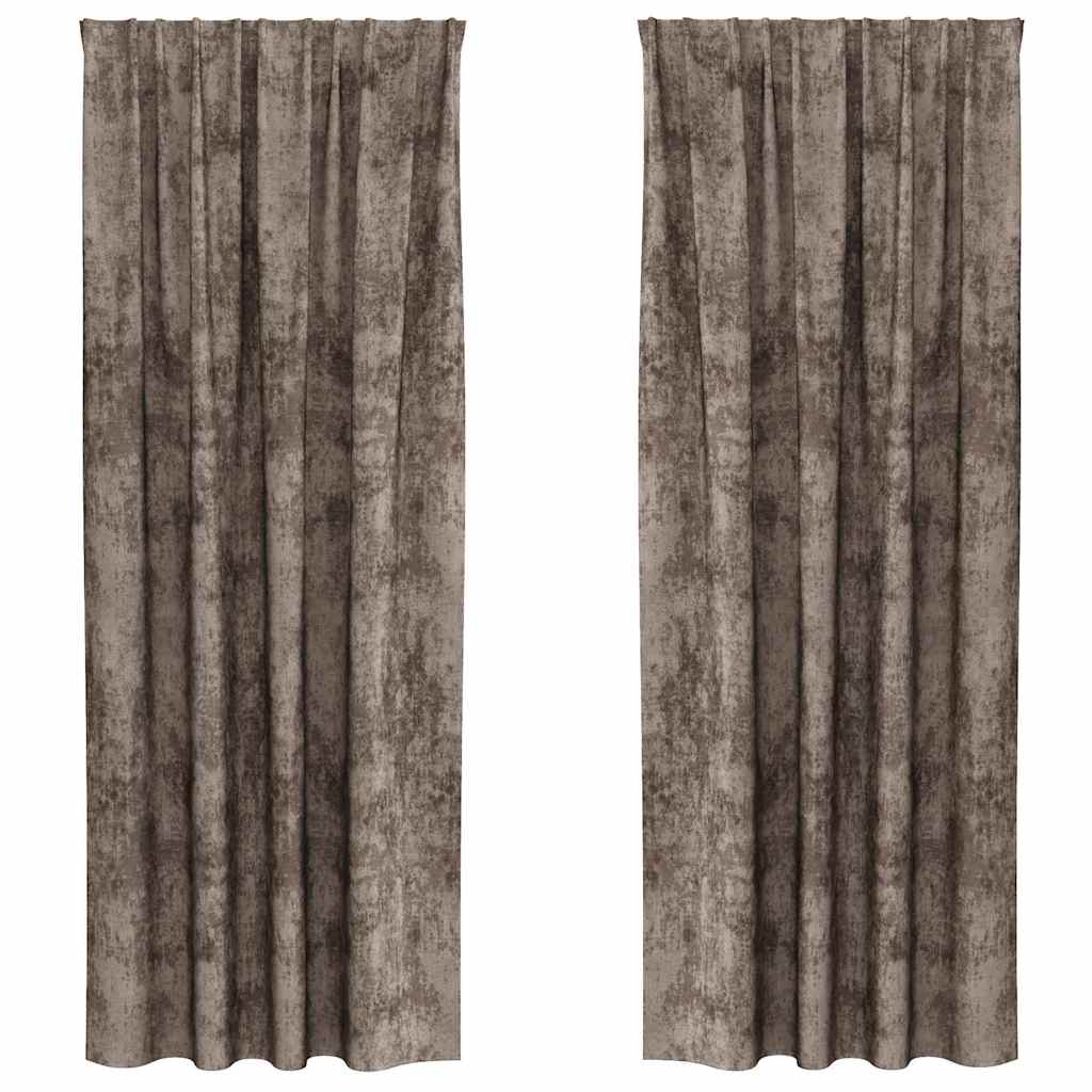 Velvet Curtains 2 pcs Cappuccino 260 x 140 cm Velvet