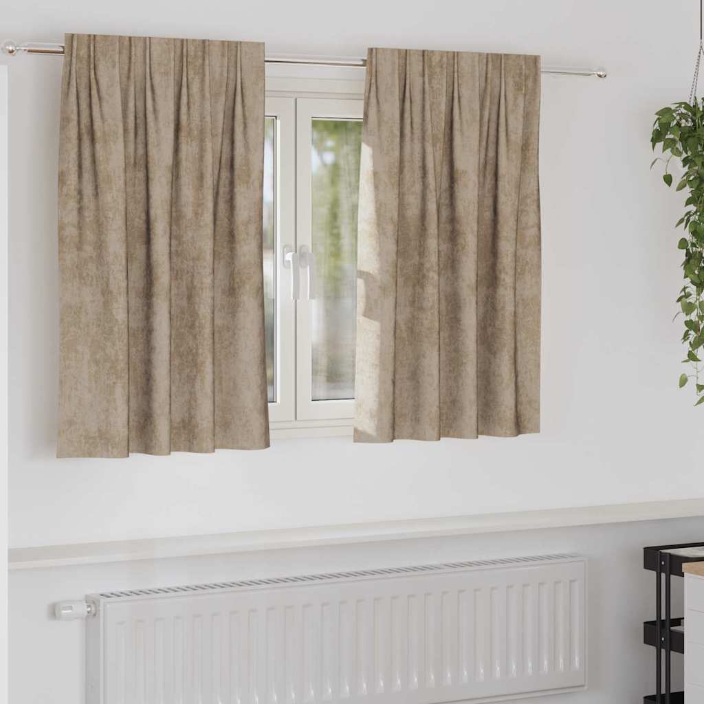 Velvet Curtains 2 pcs Champagne 140 x 140 cm Velvet