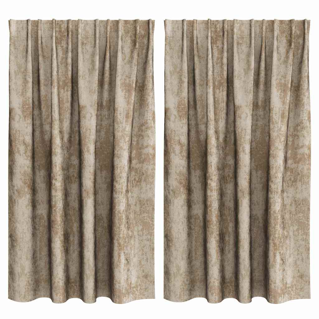 Velvet Curtains 2 pcs Champagne 140 x 140 cm Velvet