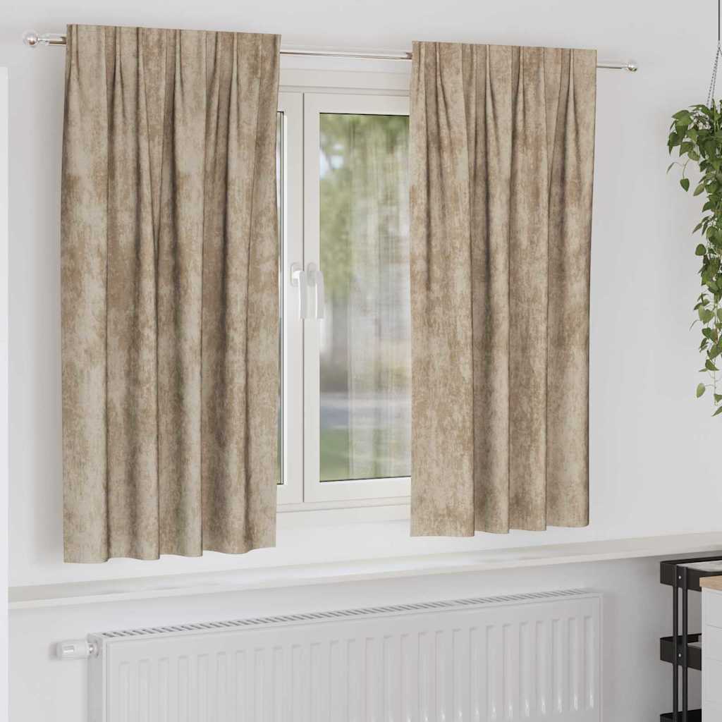Velvet Curtains 2 pcs Champagne 175 x 140 cm Velvet