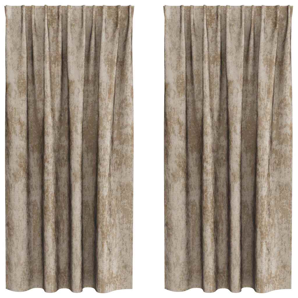 Velvet Curtains 2 pcs Champagne 175 x 140 cm Velvet