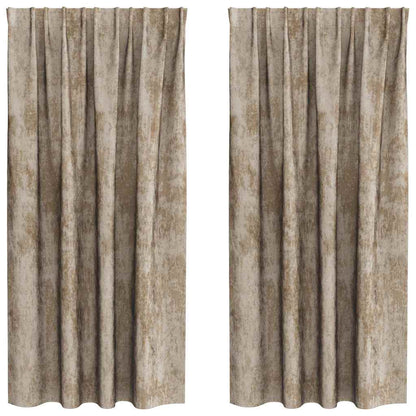 Velvet Curtains 2 pcs Champagne 175 x 140 cm Velvet