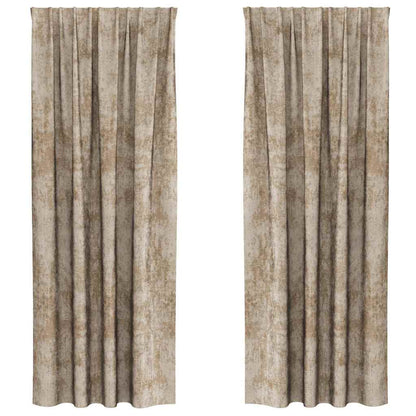 Velvet Curtains 2 pcs Champagne 225 x 140 cm Velvet