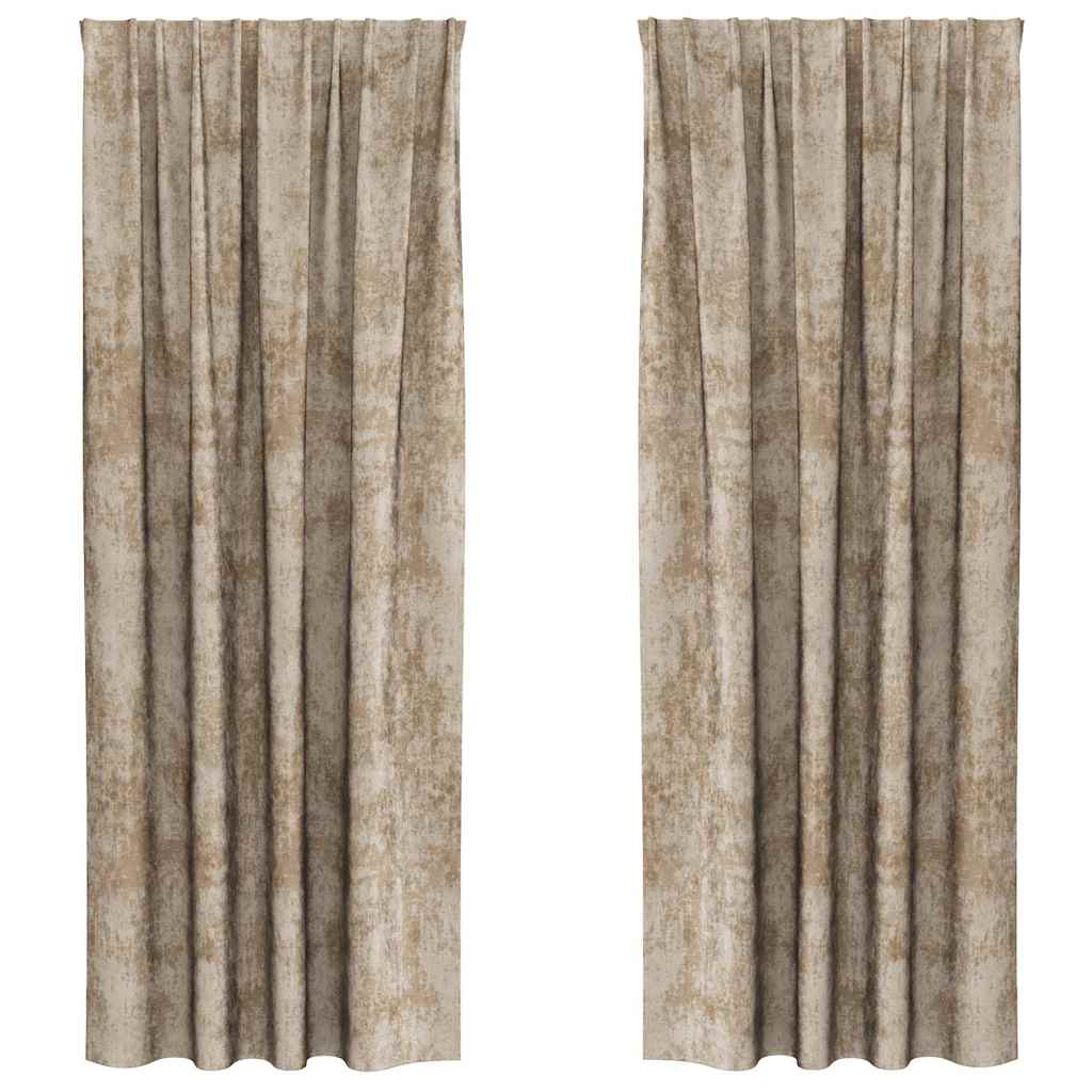 Velvet Curtains 2 pcs Champagne 245 x 140 cm Velvet