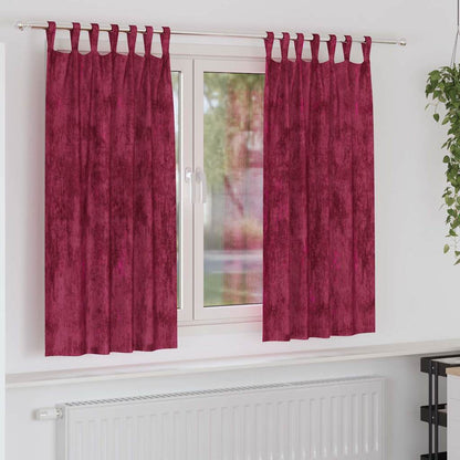 Velvet Curtains 2 pcs Wine red 175 x 140 cm Velvet