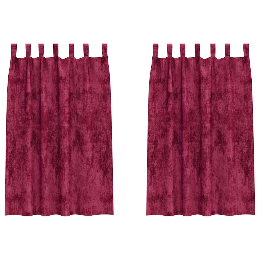 Velvet Curtains 2 pcs Wine red 175 x 140 cm Velvet