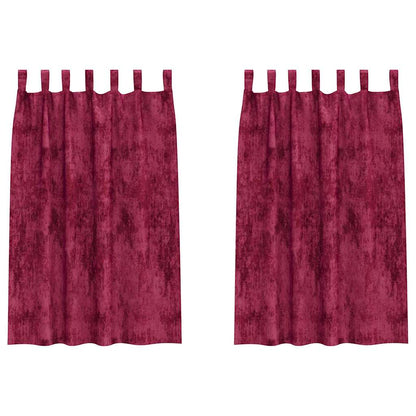 Velvet Curtains 2 pcs Wine red 175 x 140 cm Velvet