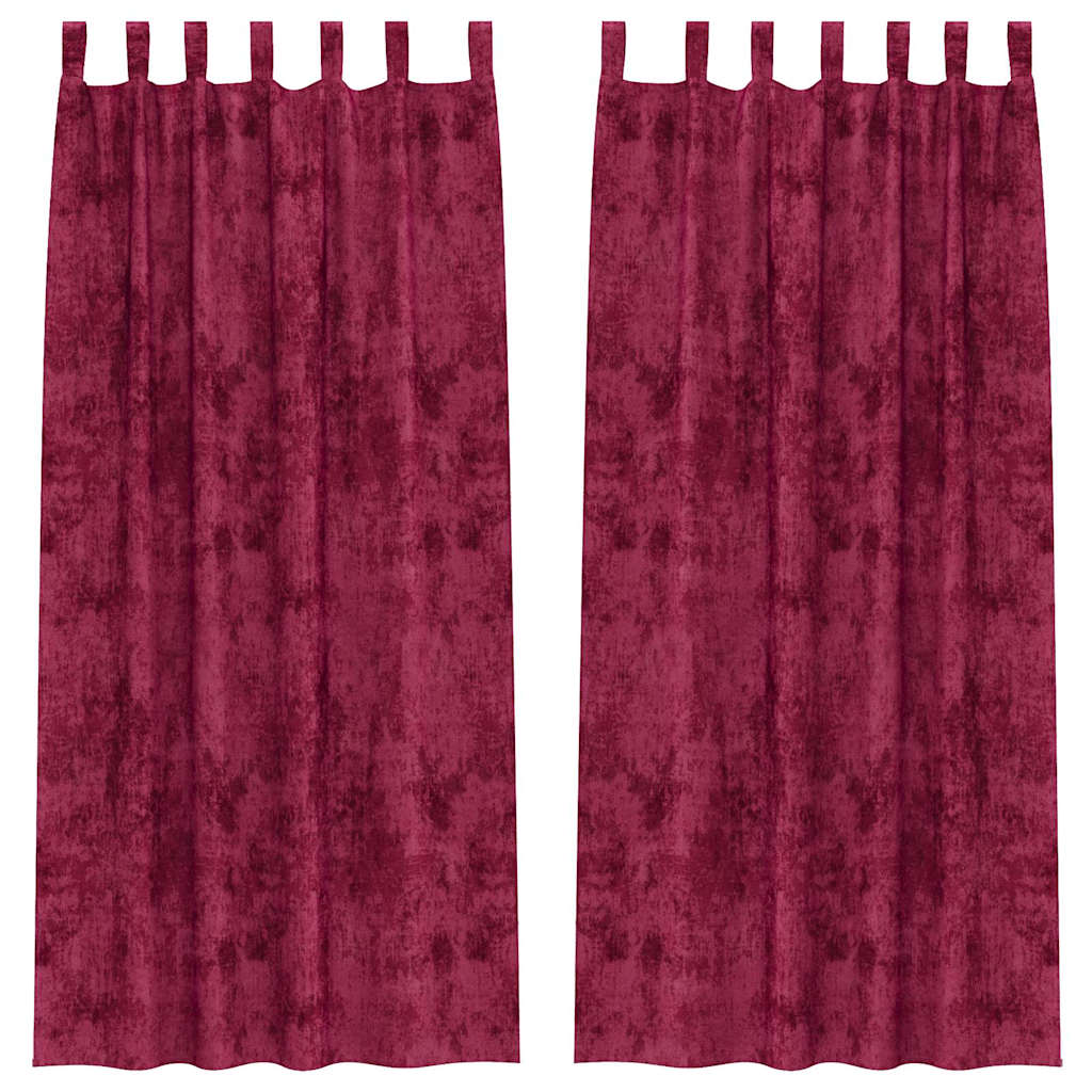 Velvet Curtains 2 pcs Wine red 245 x 140 cm Velvet