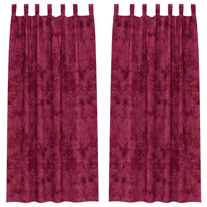 Velvet Curtains 2 pcs Wine red 245 x 140 cm Velvet