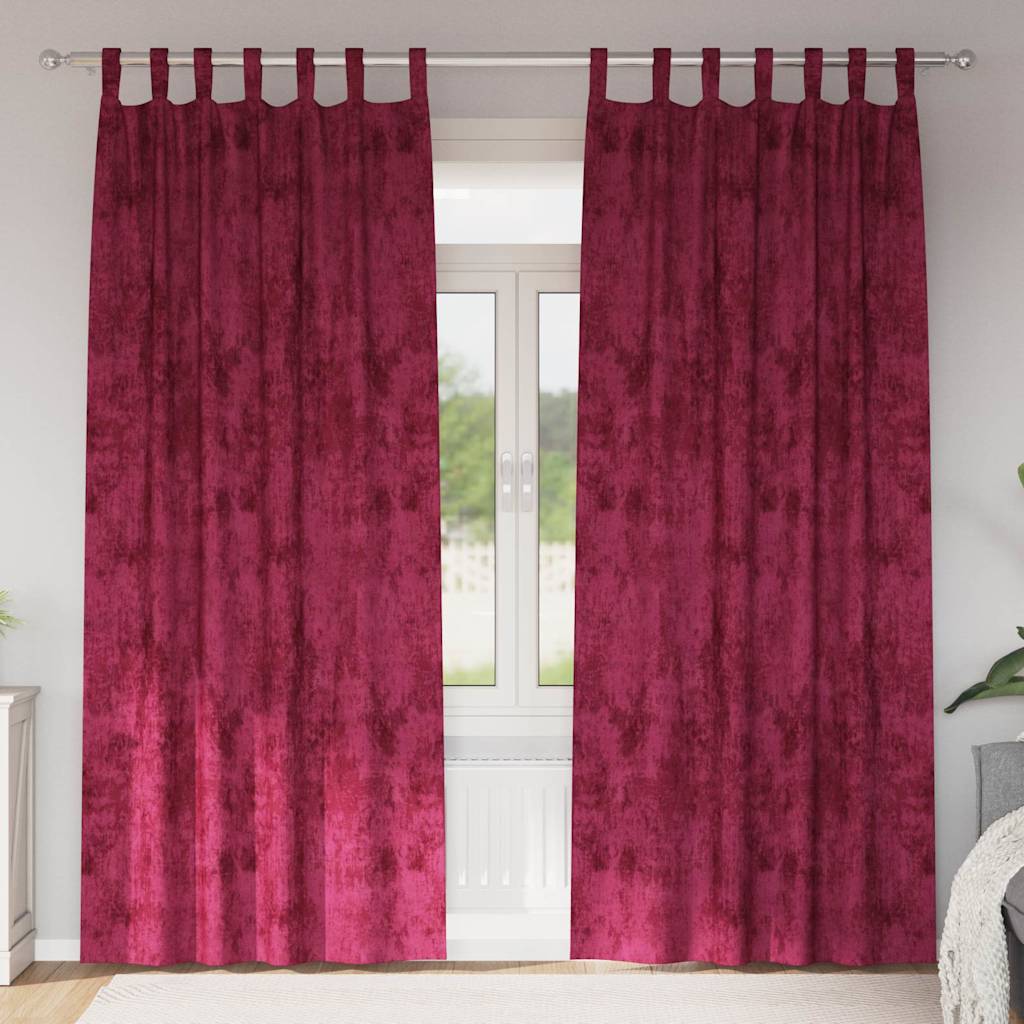 Velvet Curtains 2 pcs Wine red 260 x 140 cm Velvet