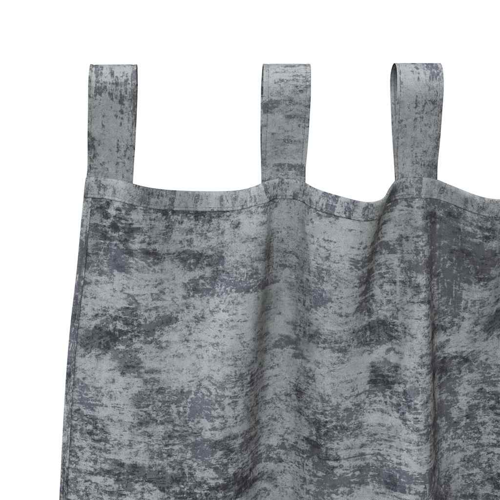 Velvet Curtains 2 pcs Silver Grey 140 x 140 cm Velvet