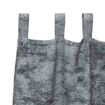 Velvet Curtains 2 pcs Silver Grey 140 x 140 cm Velvet