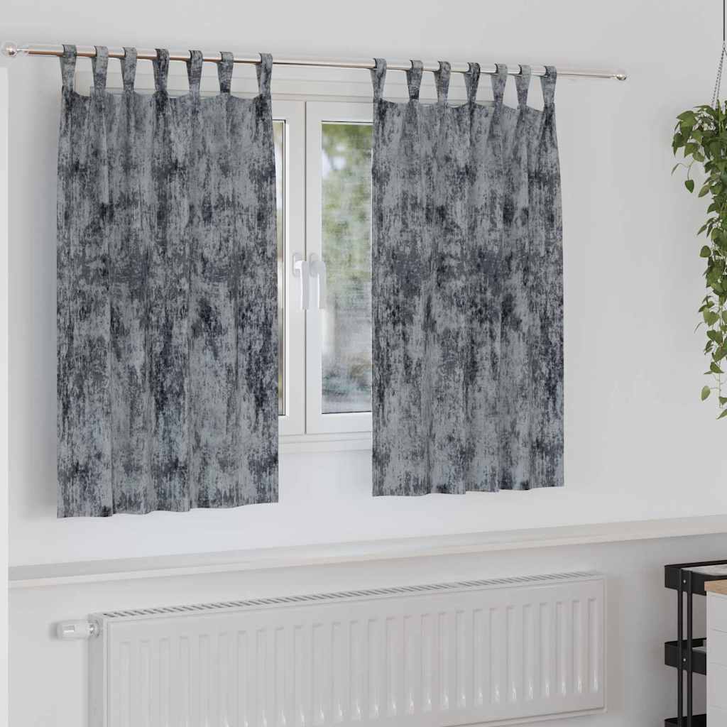 Velvet Curtains 2 pcs Silver Grey 140 x 140 cm Velvet