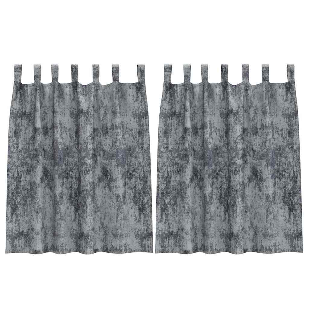 Velvet Curtains 2 pcs Silver Grey 140 x 140 cm Velvet