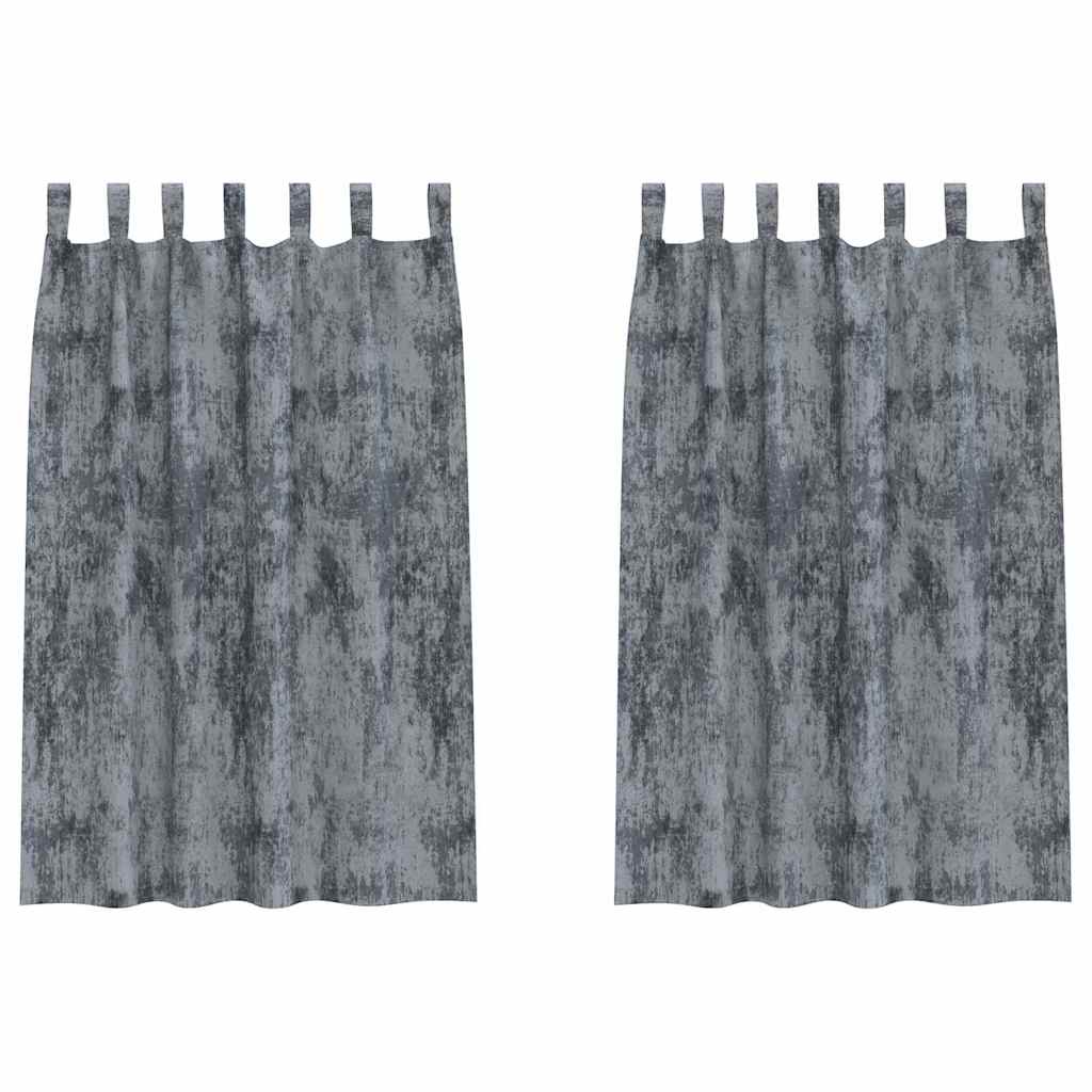 Velvet Curtains 2 pcs Silver Grey 175 x 140 cm Velvet