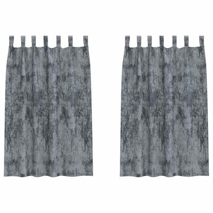 Velvet Curtains 2 pcs Silver Grey 175 x 140 cm Velvet