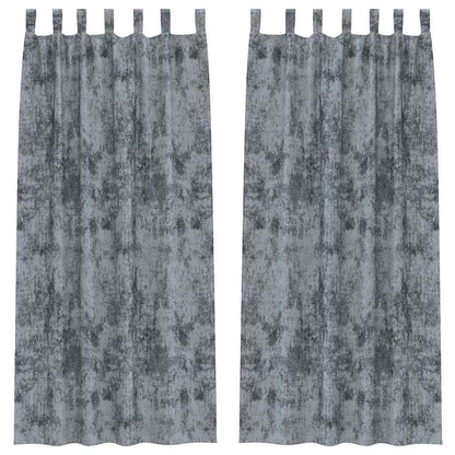 Velvet Curtains 2 pcs Silver Grey 225 x 140 cm Velvet