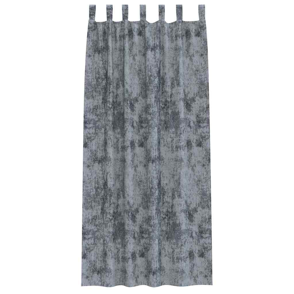 Velvet Curtains 2 pcs Silver Grey 245 x 140 cm Velvet