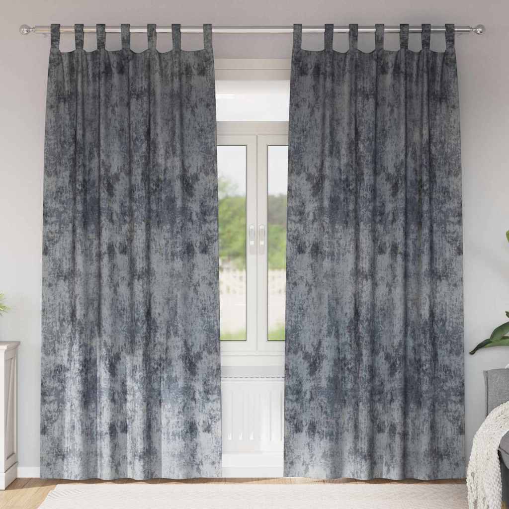 Velvet Curtains 2 pcs Silver Grey 260 x 140 cm Velvet