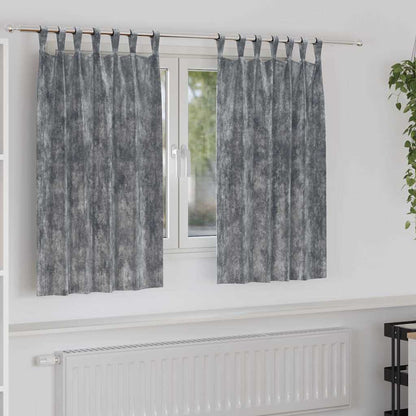Velvet Curtains with Curtains 2 pcs Grey 140 x 140 cm Velvet
