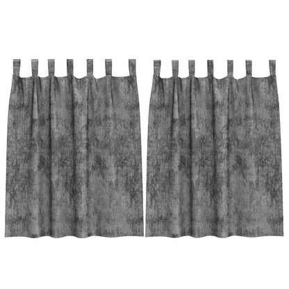 Velvet Curtains with Curtains 2 pcs Grey 140 x 140 cm Velvet