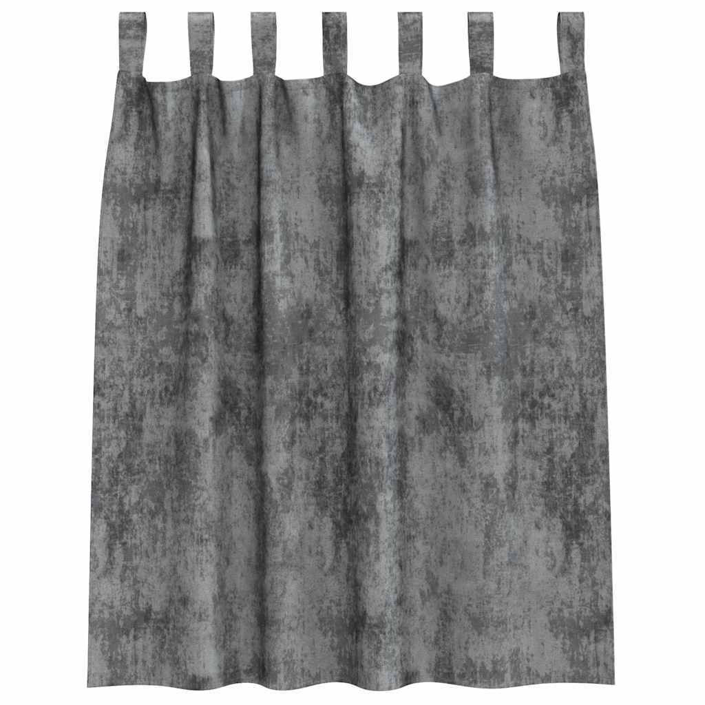 Velvet Curtains with Curtains 2 pcs Grey 140 x 140 cm Velvet
