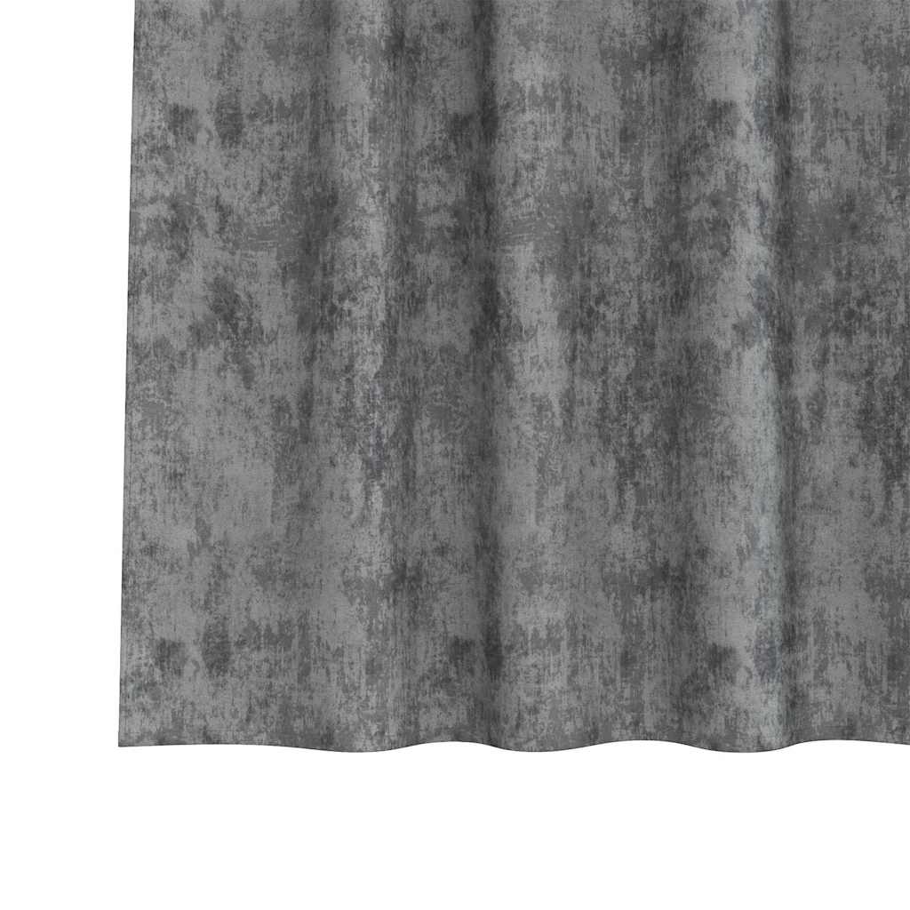 Velvet Curtains with Curtains 2 pcs Grey 175 x 140 cm Velvet