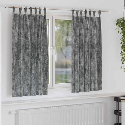 Velvet Curtains with Curtains 2 pcs Grey 175 x 140 cm Velvet