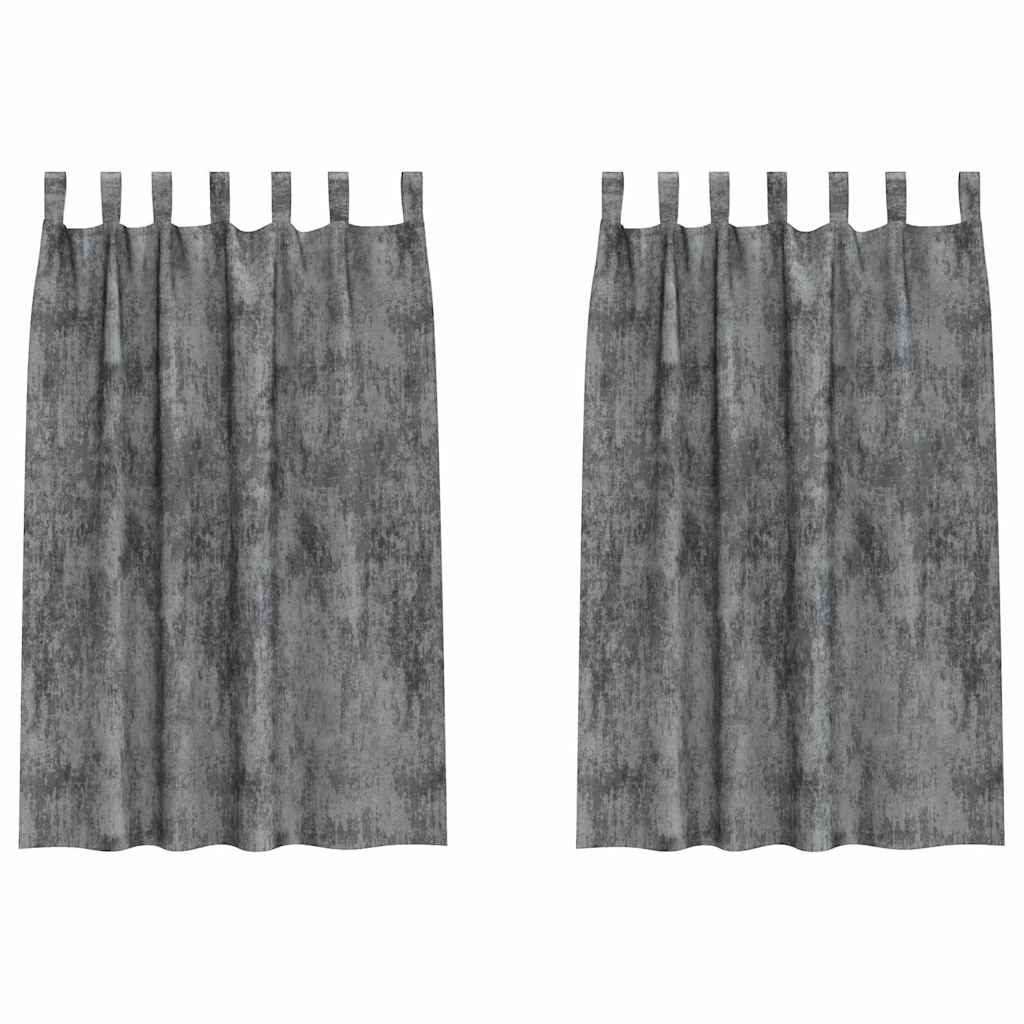Velvet Curtains with Curtains 2 pcs Grey 175 x 140 cm Velvet