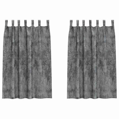 Velvet Curtains with Curtains 2 pcs Grey 175 x 140 cm Velvet