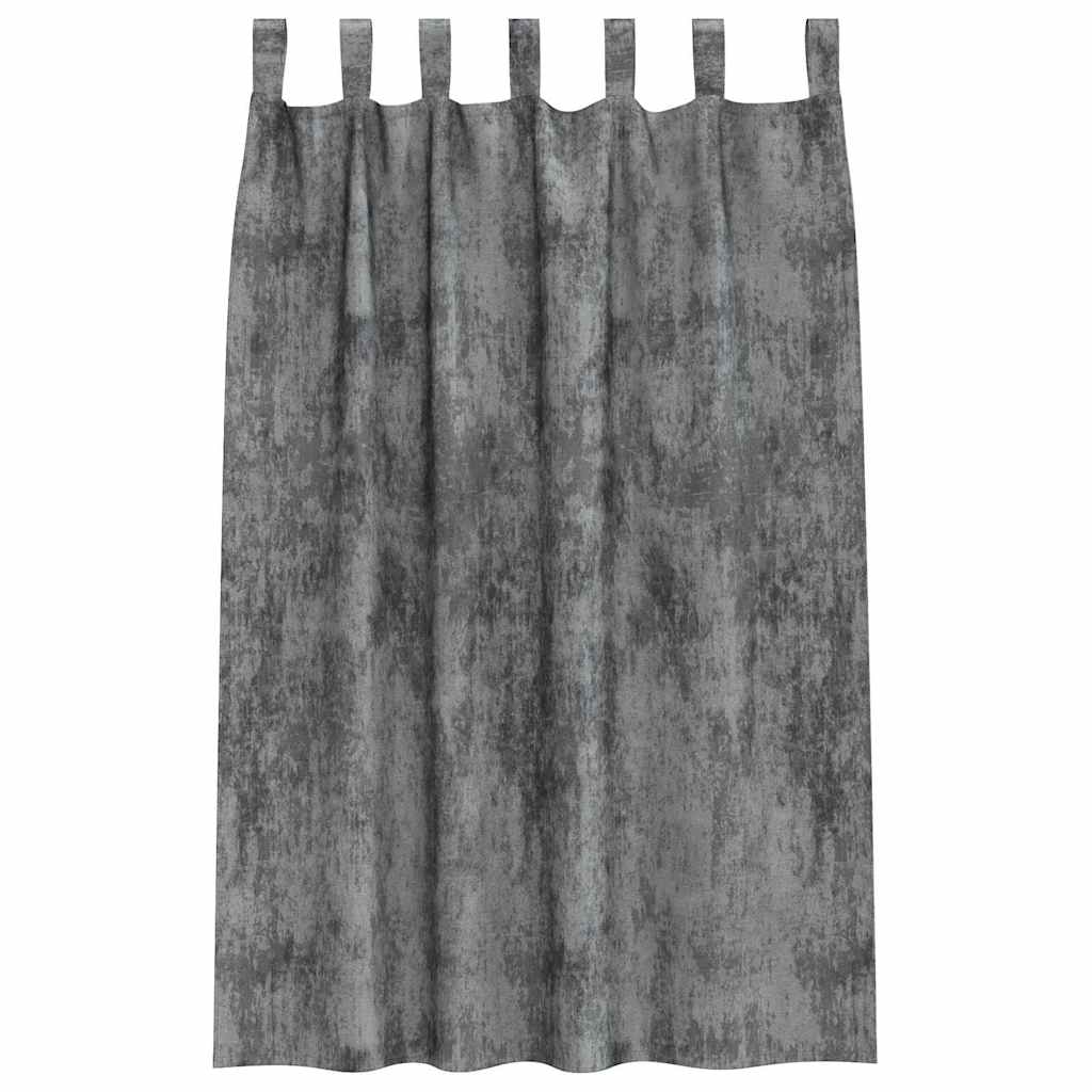 Velvet Curtains with Curtains 2 pcs Grey 175 x 140 cm Velvet