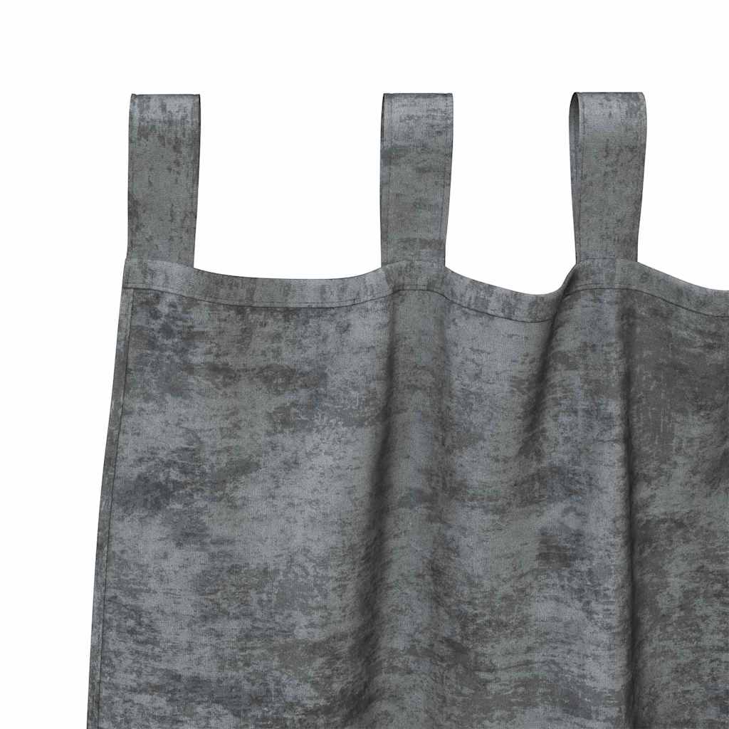 Velvet Curtains with Curtains 2 pcs Grey 225 x 140 cm Velvet