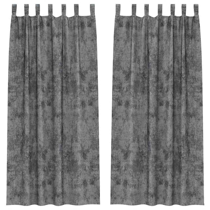 Velvet Curtains with Curtains 2 pcs Grey 245 x 140 cm Velvet
