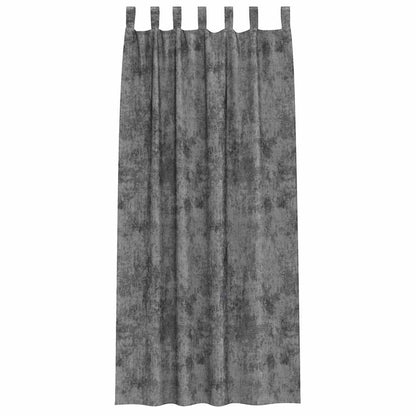 Velvet Curtains with Curtains 2 pcs Grey 245 x 140 cm Velvet