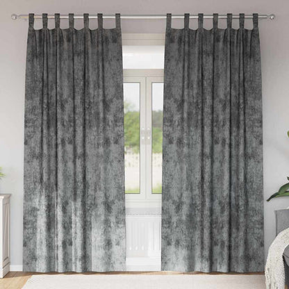 Velvet Curtains with Curtains 2 pcs Grey 260 x 140 cm Velvet