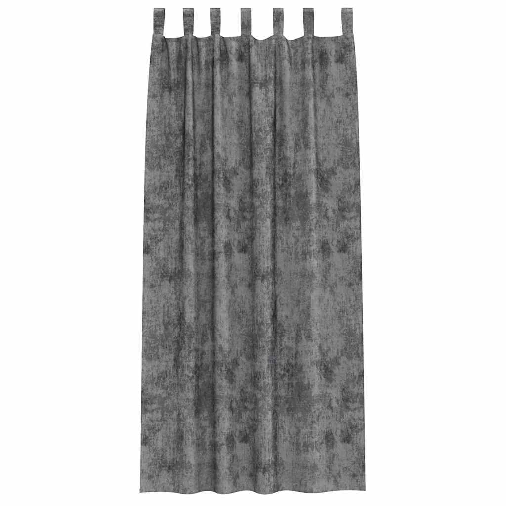 Velvet Curtains with Curtains 2 pcs Grey 260 x 140 cm Velvet