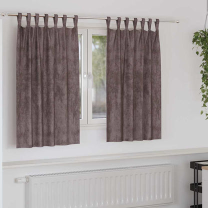 Velvet Curtains with Curtains 2 pcs Brown 140 x 140 cm Velvet