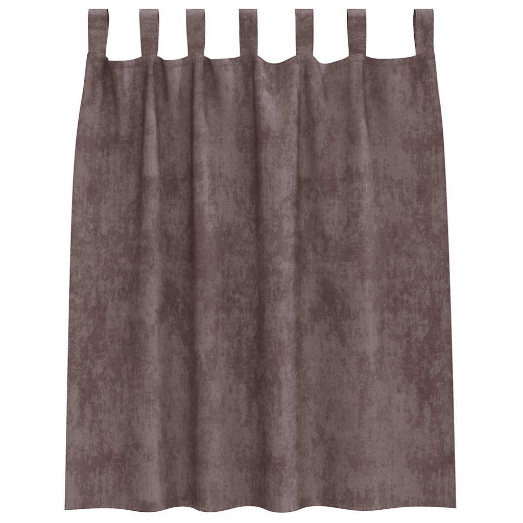 Velvet Curtains with Curtains 2 pcs Brown 140 x 140 cm Velvet
