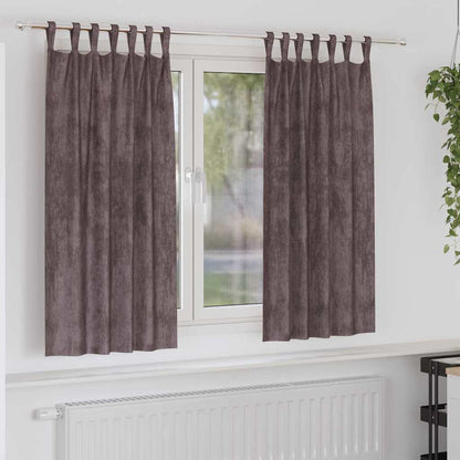 Velvet Curtains with Curtains 2 pcs Brown 175 x 140 cm Velvet