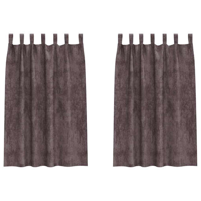 Velvet Curtains with Curtains 2 pcs Brown 175 x 140 cm Velvet