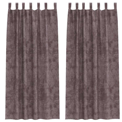 Velvet Curtains with Curtains 2 pcs Brown 225 x 140 cm Velvet