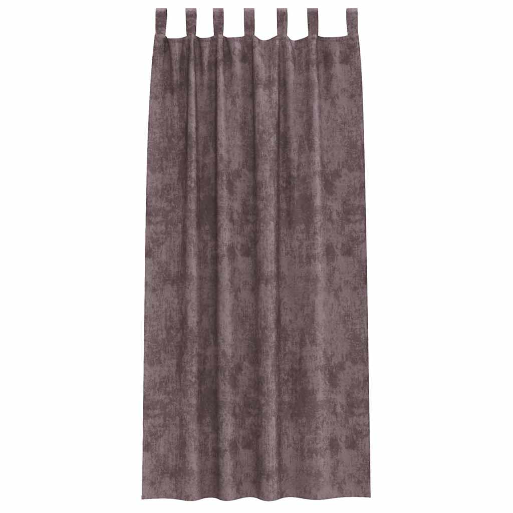 Velvet Curtains with Curtains 2 pcs Brown 245 x 140 cm Velvet