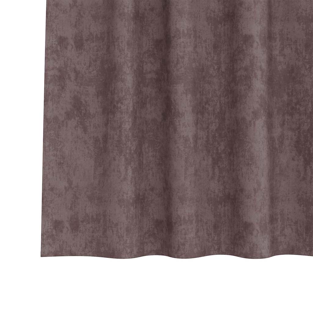 Velvet Curtains with Curtains 2 pcs Brown 260 x 140 cm Velvet