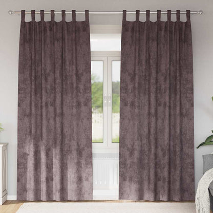 Velvet Curtains with Curtains 2 pcs Brown 260 x 140 cm Velvet