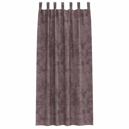 Velvet Curtains with Curtains 2 pcs Brown 260 x 140 cm Velvet